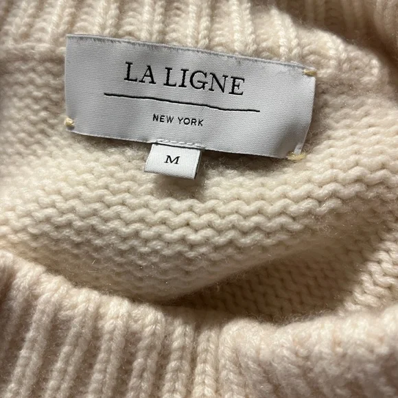 La Ligne Marin Sweater | US M | Cream/Navy Striped Wool & Cashmere Crewneck - Picture 6 of 16